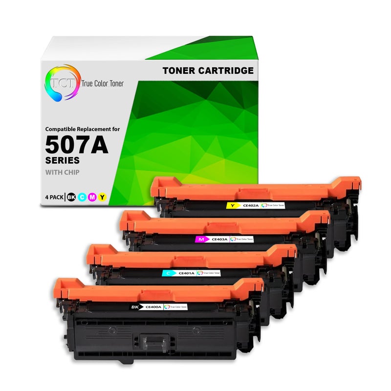 TCT 507A Toner Cartridge 4 Pack - Compatible Replacement for HP 507A CE400A CE401A CE402A CE403A Works with HP LaserJet Enterprise M551 M575 Printers (Black Cyan Magenta Yellow) - Image 1